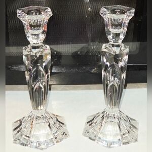 Palisades by Fifth Avenue 9" Heavy Crystal Candle Stick Pair